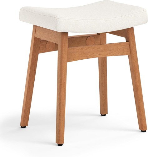 Vanity saddle stool with wood - vanity,
