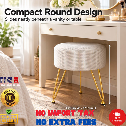 Round vanity stool with - vanity,