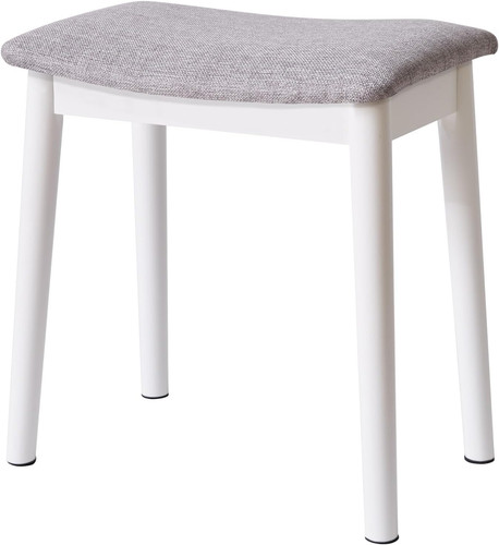 Modern light gray vanity stool - modern,