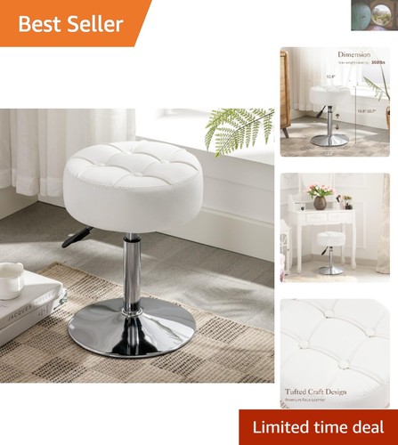 Versatile white vanity stool - versatile,
