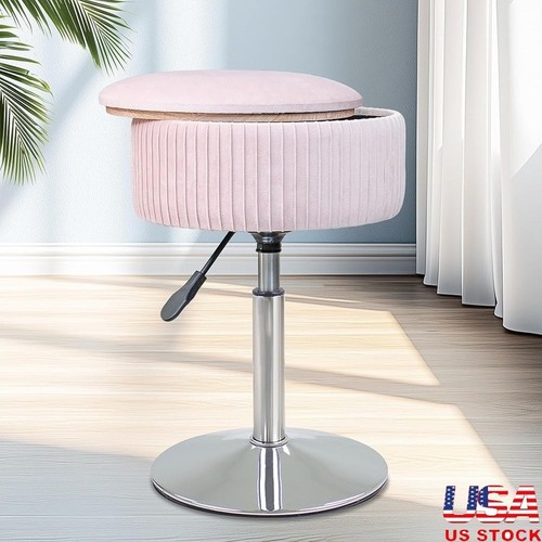 Velvet swivel vanity stool - stool, w/