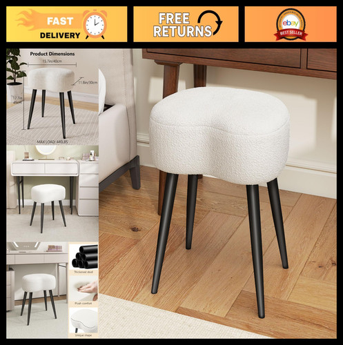 Modern white vanity stool - white,