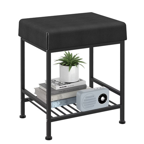 Black vanity stool storage - stool, w/storage