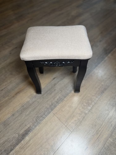 Black and tan vanity - tan, stool