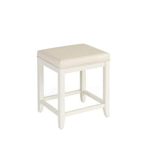 Vanity stool white cushioned - stool,