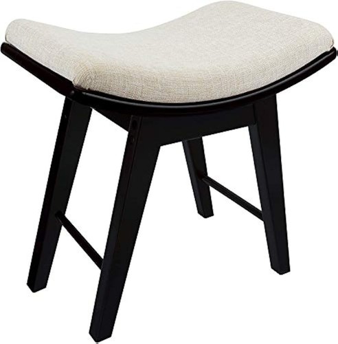 Oak wood vanity stool modern - oak,