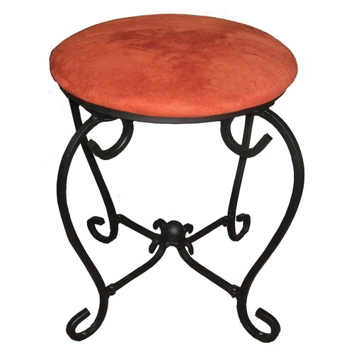 Round iron vanity stool with - round,