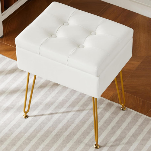 Stylish white vanity stool - vanity,