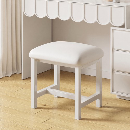White vanity stool 7in - vanity,