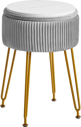 Grey velvet makeup vanity - grey,